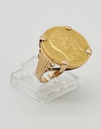 Lot 43 - Bague en ornée d'une pièce de 20 Francs