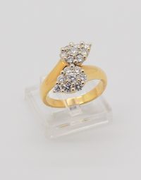 Lot 23 - Bague Toi et Moi en or sertie de diamants