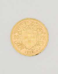 Lot 55 - Pièce Suisse 20 Francs Or