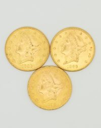 Lot 32 - Trois pièces Or de 20 Dollars