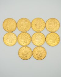 Lot 54 - Dix pièces de 20 Dollars Or
