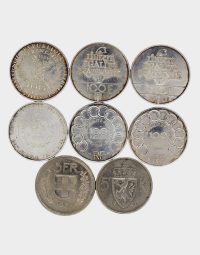 Lot 21 - Pièces de 100 Francs en argent et pièces étrangères